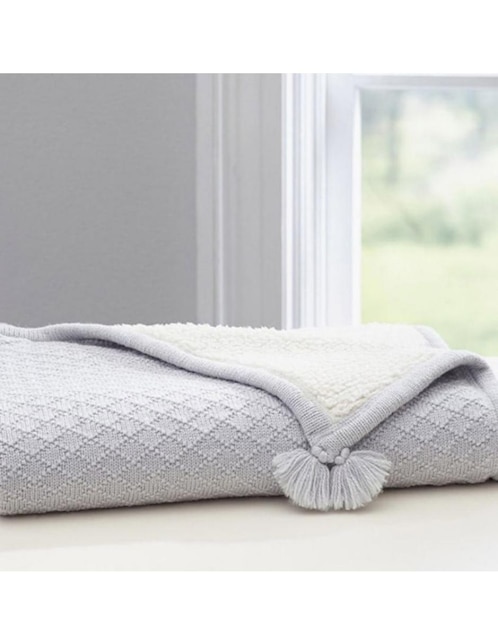COBIJA LUXE KNIT, INFANTIL, GRIS