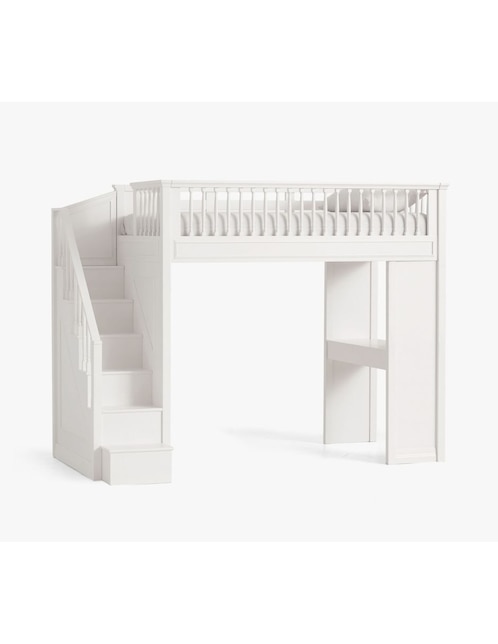 Cama loft Fillmore Stair de madera matrimonial