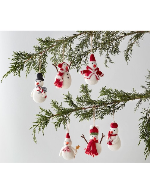 Imagen de producto Ornamento navidad muñeco nieve Snowmen Felted