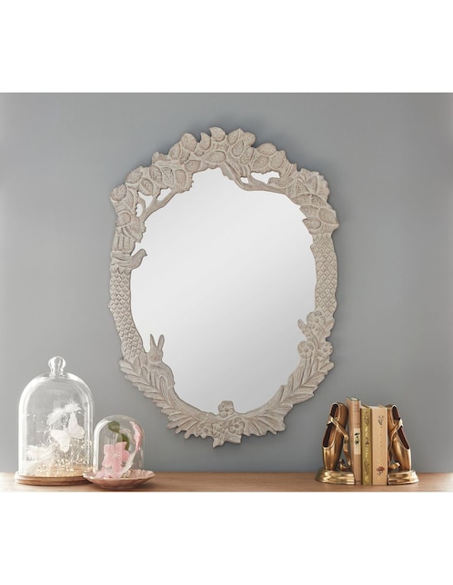 Espejo irregular Enchanted Carved Wood