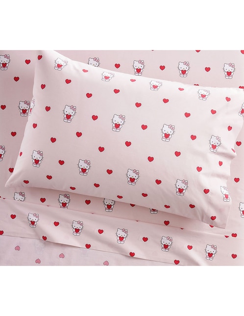 Juego de sábanas de algodón 200 hilos Hello Kitty Heart
