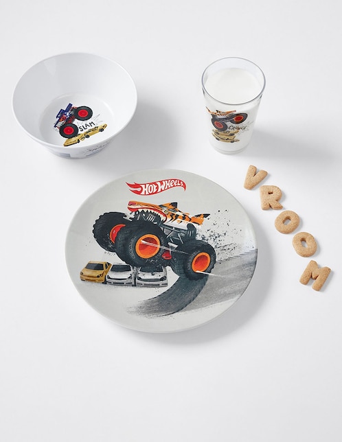 Set de mesa Hot Wheels Monster Trucks de melamina 1