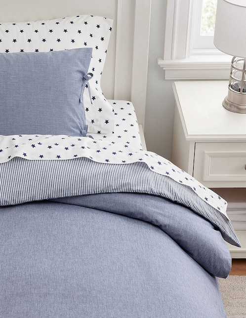 FUNDA DUVET CHAMBRAY, IND, AZUL MARINO