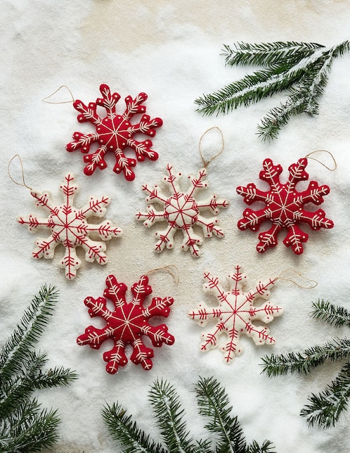 Ornamento navidad copo de nieve Nordic