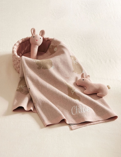Cobija de tejido jersey Intarsia Animal para bebé
