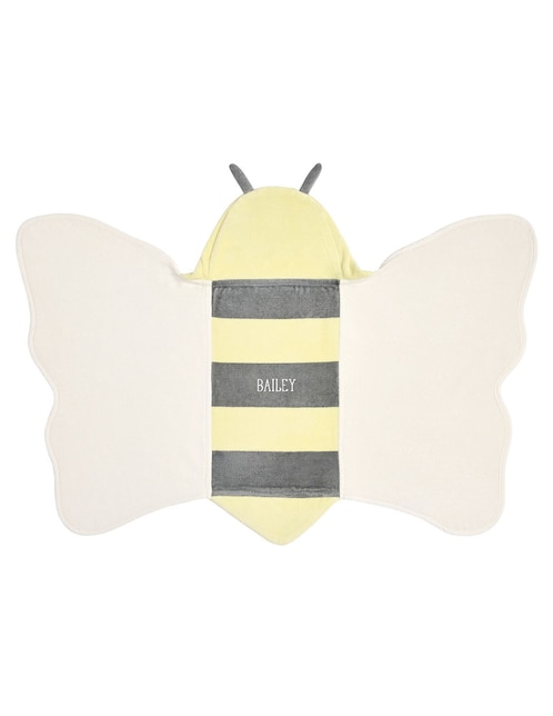 Toalla con gorro Bee Critter de algodón infantil