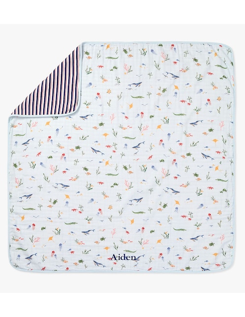 Cobija de tejido plano Pottery Barn Kids Nathan bebé