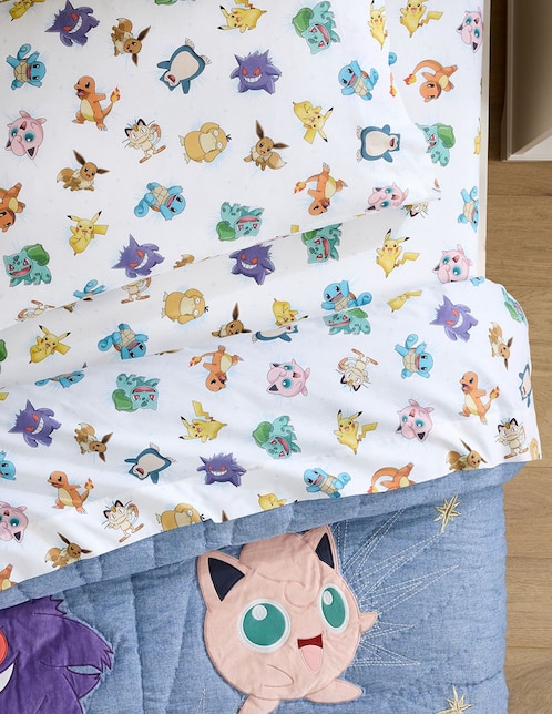 POTTERY BARN KIDS Juego de sábanas de algodón 200 hilos Pokémon