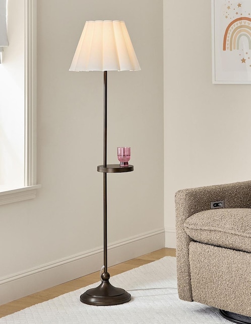 Lámpara de pie LED Linen Fluted Floor