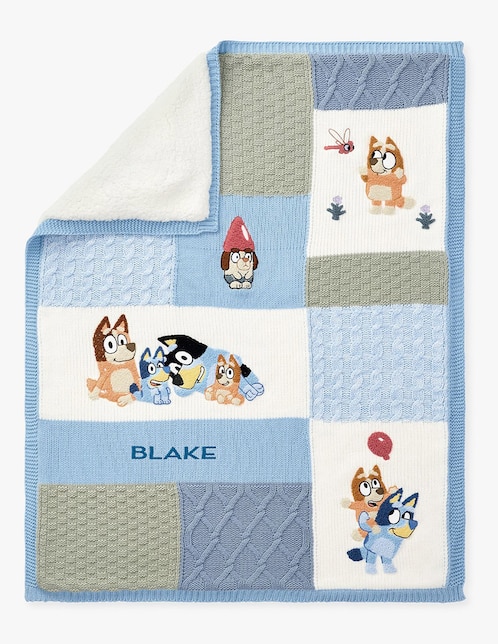Cobija de tejido plano Bluey y Bingo para bebé