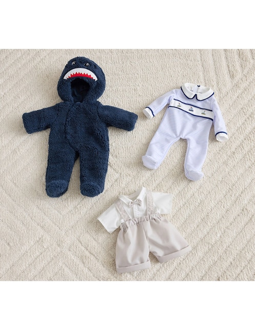 Conjunto de short, camisa y corbatín, pijama y mameluco Blue Baby Doll