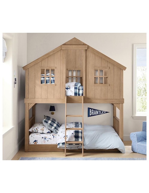 POTTERY BARN KIDS Litera Treehouse Seadrift de madera pino individual