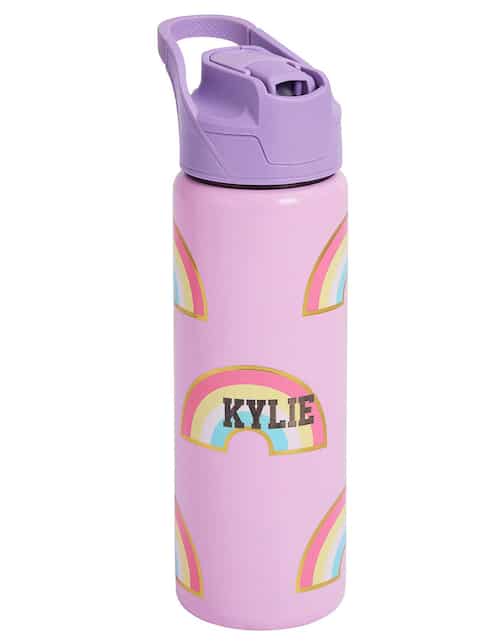 Termo de acero inoxidable Mackenzie SCL Rainbows con tapa flip top 650 ml