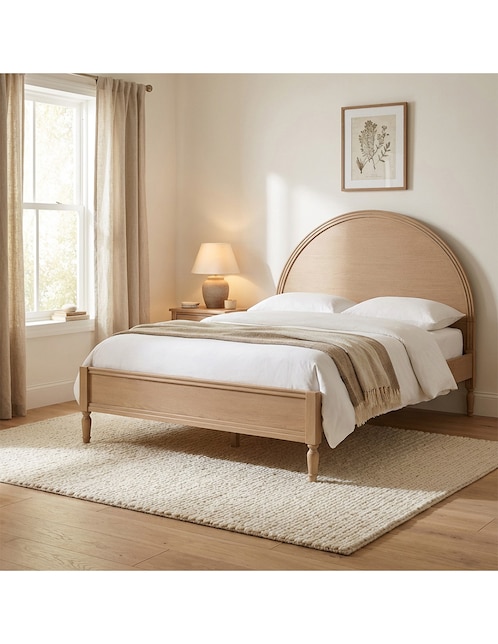 Cama Aubrey de madera matrimonial