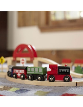 Set estación de tren pista armable wooden train