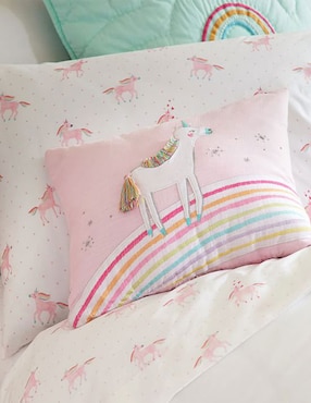 Juego de sábanas de algodón unicorn rainbow