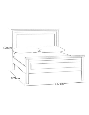 Cama Fillmore de madera matrimonial