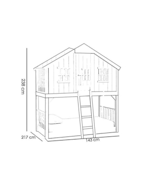 Litera Tree House de madera Individual