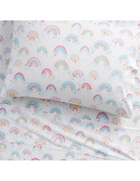 Juego de sábanas de algodón 200 hilos rainbow cloud