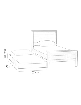 Cama baja Charlie de madera