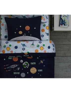 Juego de sábanas de algodón solar system
