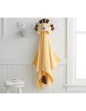 Toalla con gorro Lion Kid de algodón infantil