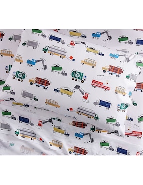 Juego de sábanas de algodón 200 hilos Busy Truck