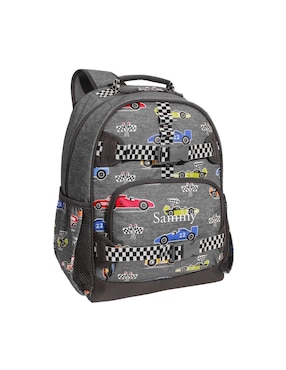 Mochila escolar Pottery Barn Kids Mackenzie Race Cars impermeable para niño