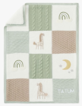 Cobija De Tejido Jersey Giraffe Patchwork Para Bebé