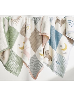 Cobija de tejido jersey Giraffe Patchwork para bebé