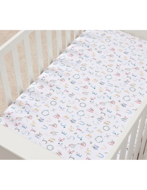 Sábana de cajón para cuna de algodón floral abc