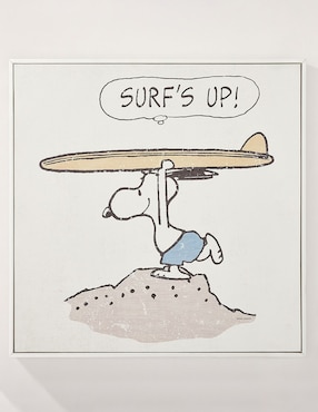 Cuadro Framed Wall Art Peanuts Surf de madera