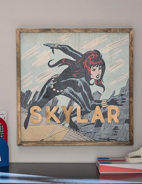 Cuadro Viuda negra técnica óleo Marvel