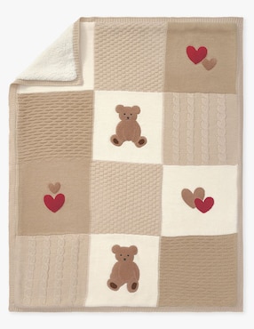 Cobija de tejido punto Teddy Bear Heirloo para bebé