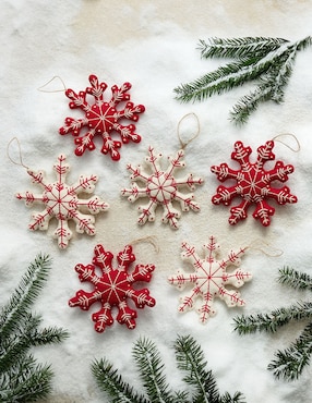 Ornamento navidad copo de nieve Nordic
