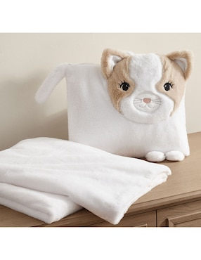 Set de manta con almohada de tejido plano Juniper Kitty para bebé