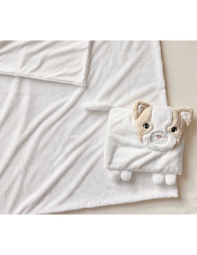 Set de manta con almohada de tejido plano Juniper Kitty para bebé