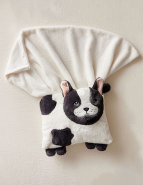Set de manta con almohada de tejido suave Pippa Frenchie para bebé