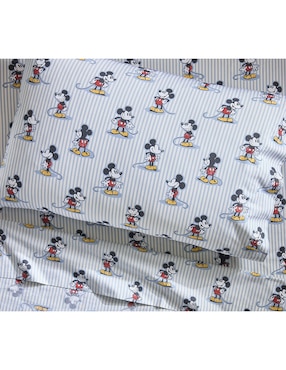 Juego de sábanas de algodón Mickey Mouse Stripe