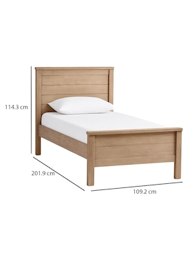 Cama Charlie Seadrift de madera individual