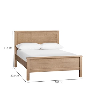 Cama Charlie Seadrift de madera matrimonial
