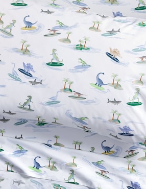 Juego de sábanas de algodón 200 hilos Surf Dino
