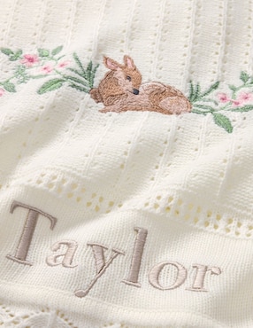 Cobija de tejido plano Aerin Fawn para bebé