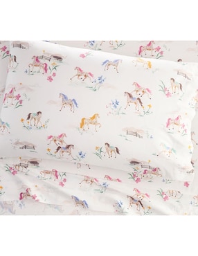Juego de sábanas de algodón Floral Horse