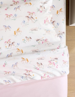 Juego de sábanas de algodón Floral Horse