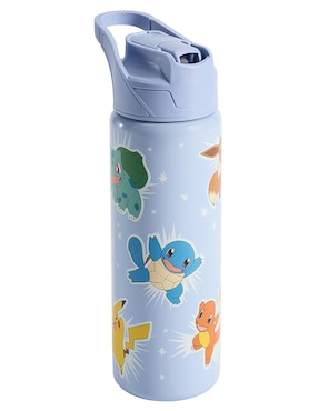 Termo de acero inoxidable Mackenzie Pokemón con tapa push pull 650 ml