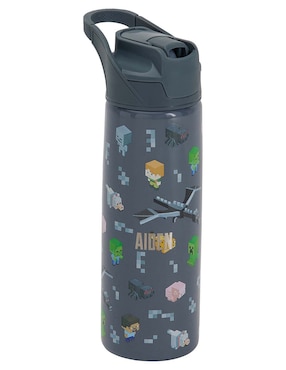 Termo de acero inoxidable Mackenzie Minecraf con tapa a presión 550 ml