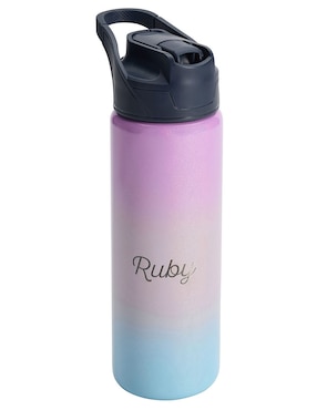 Termo de acero inoxidable Mackenzie Rainbow Ombre con tapa flip top 650 ml