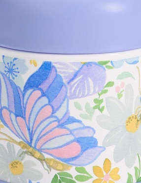 Recipiente térmico de acero inoxidable Mackenzie Butterfly Garden con tapa rosca 295 ml