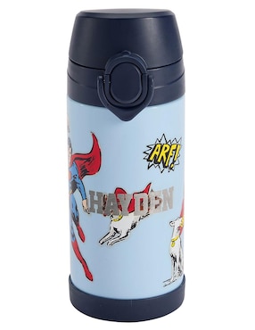 Imagen de producto Termo de acero inoxidable Mackenzie Superman & Krypto con tapa flip top 355 ml